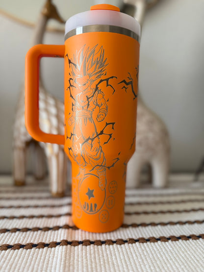 Dragon Ball Inspired Stanley Quencher 40oz Laser Engraved Tumbler - Limited Edition