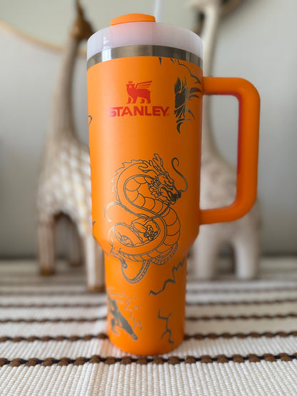 Dragon Ball Inspired Stanley Quencher 40oz Laser Engraved Tumbler - Limited Edition